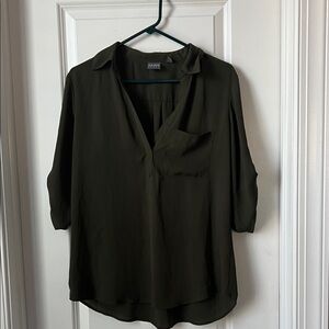 New York & Company Dark Green Blouse
